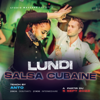 Cours de Salsa Cubaine avec Anto les lundis de 20h30 à 22h30 au Studio Massaro